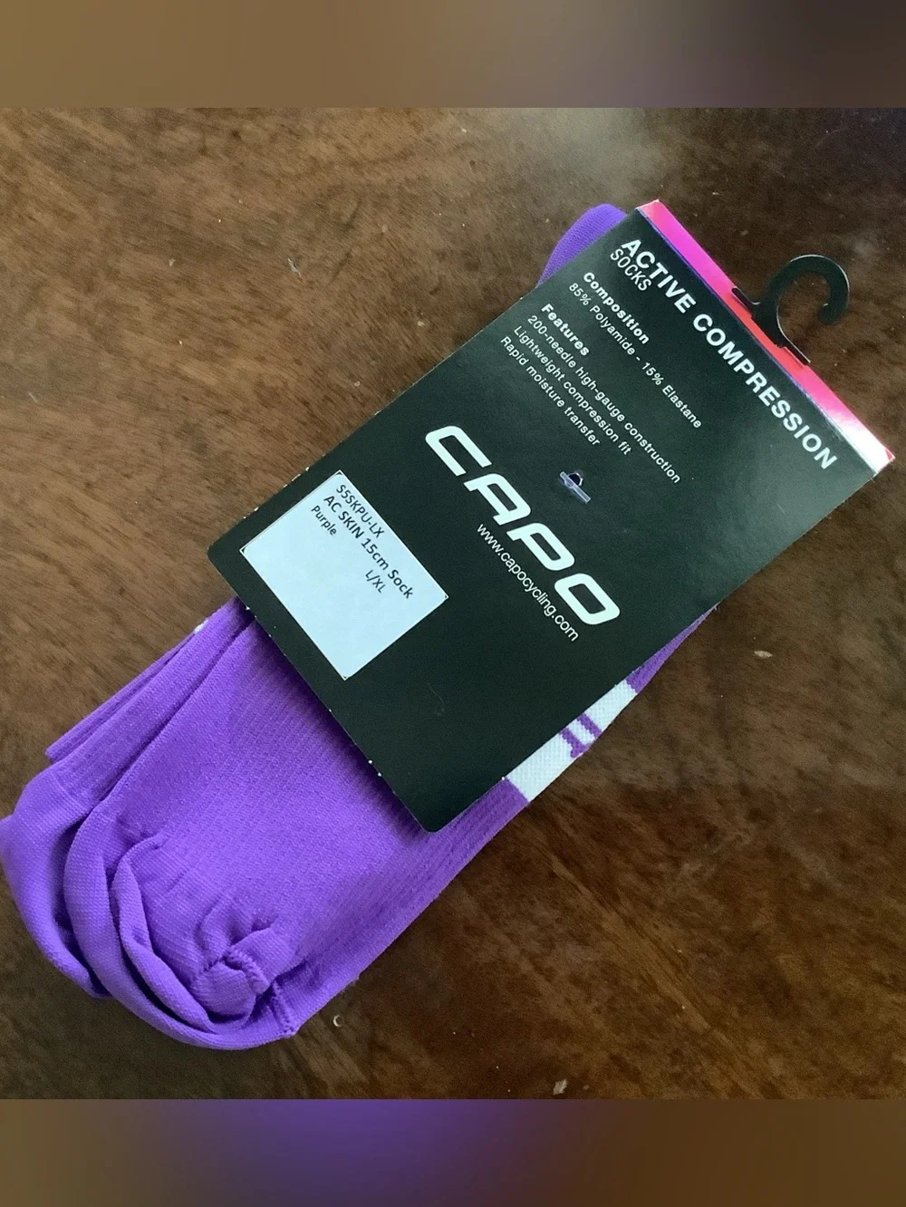 Capo Q-skin Men's Cycling Socks in Purple - L/XL & S/M - NWT
